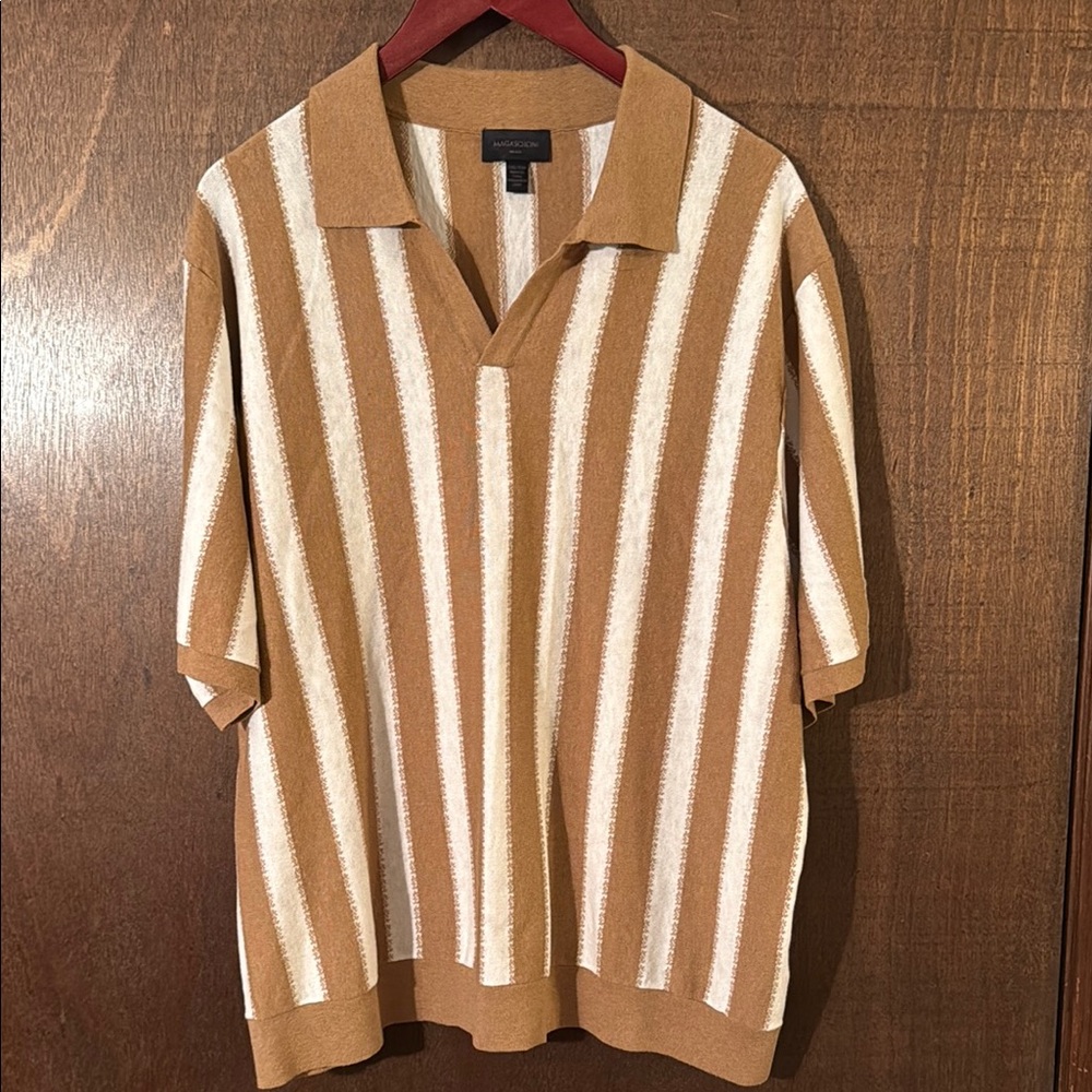 Mens XXL Cotton Wool knit v neck shirt